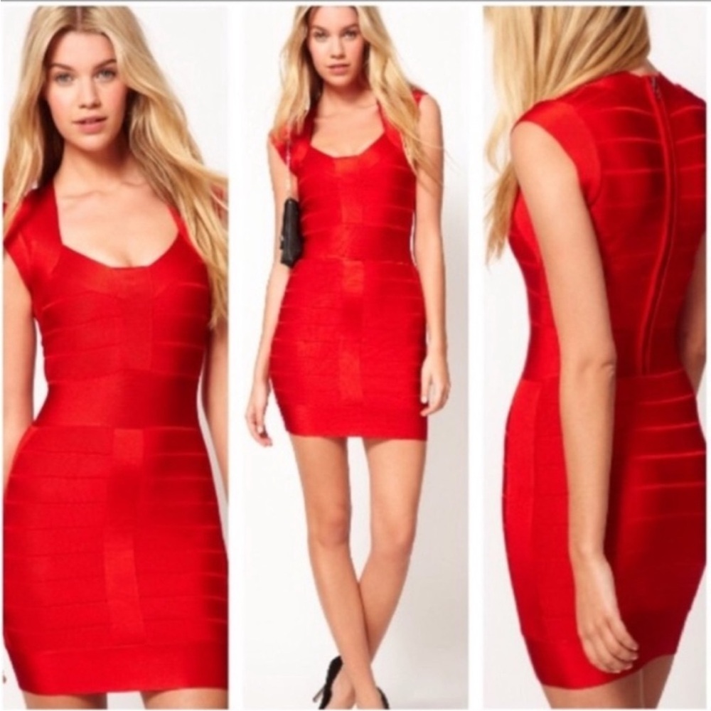French Connection brand bandeau dress. Form fitting.